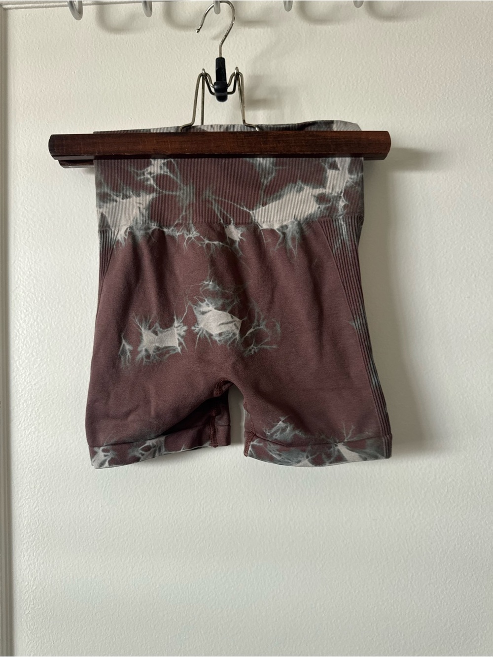 Naturyl  Brown Tie-Dye High-Waist Athletic Bike Shorts
